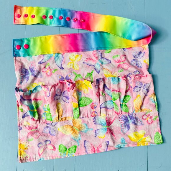 Vintage Other - Vintage 1980s Children's Apron Pretend Play Cooking Apron Butterfly Sparkle